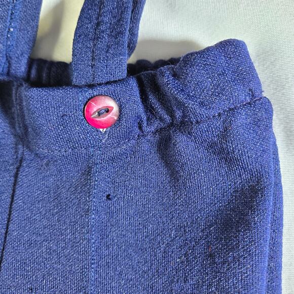 Mothercare Vintage Boy's Suspender Pants 30 Month Navy Blue 1960s 11" Inseam - Picture 7 of 11